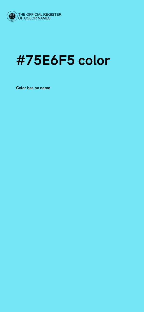 #75E6F5 color image