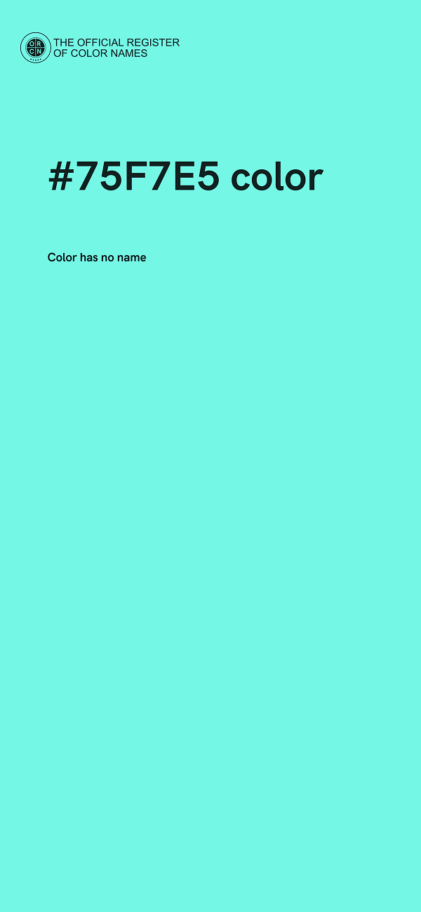#75F7E5 color image