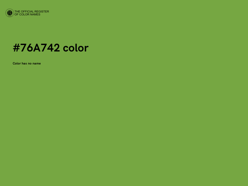 #76A742 color image