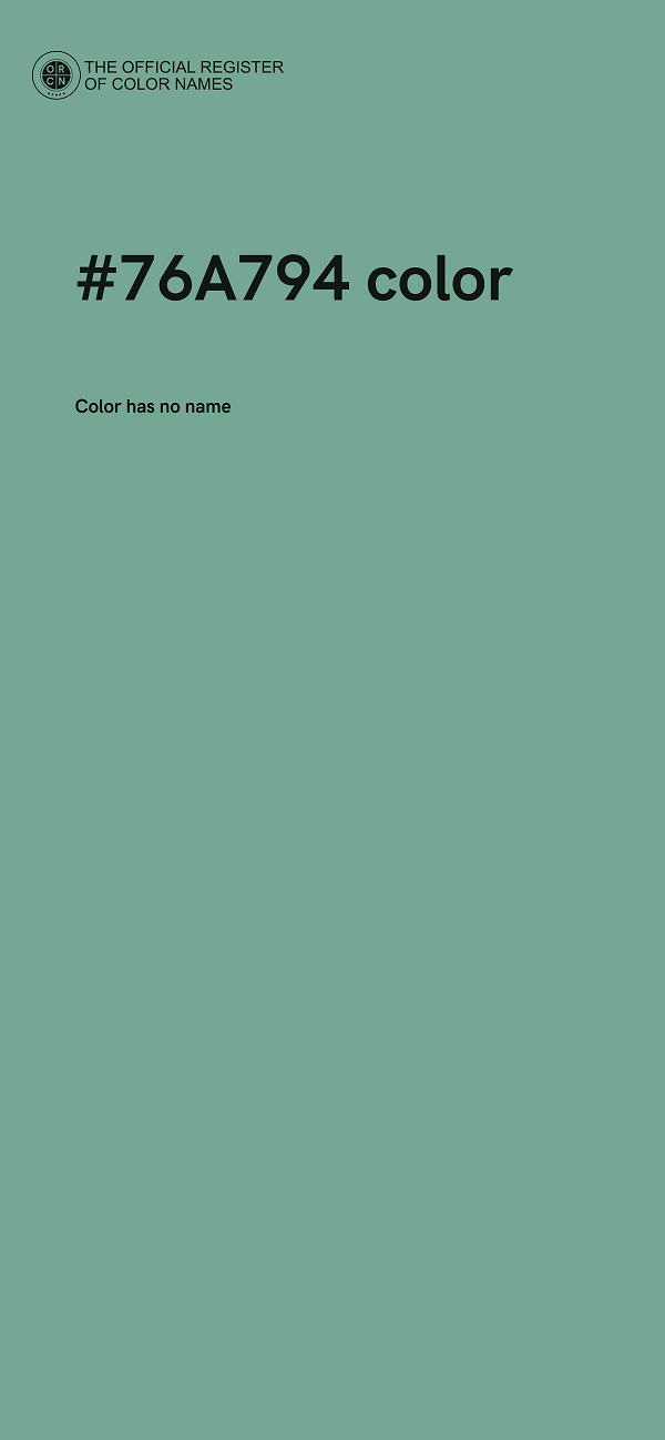 #76A794 color image