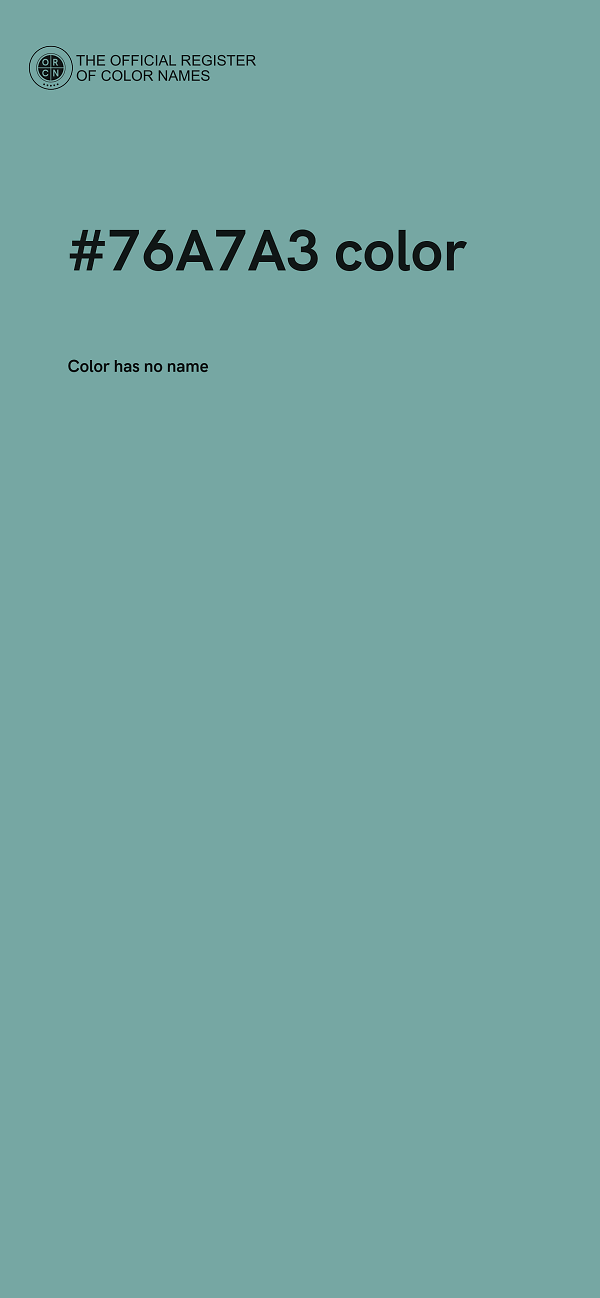 #76A7A3 color image