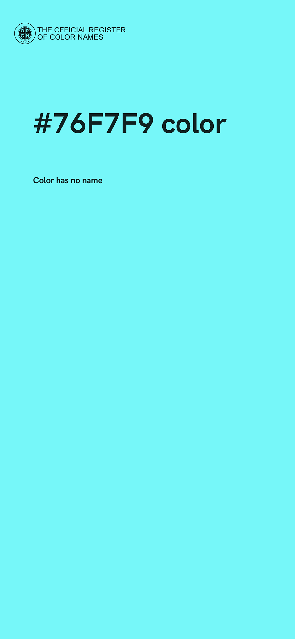 #76F7F9 color image