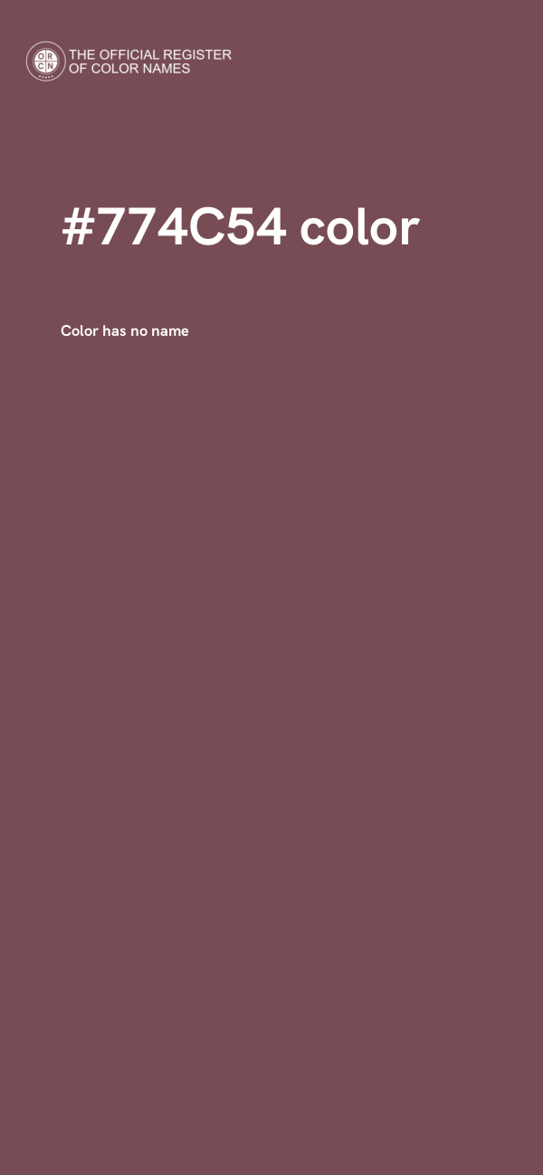 #774C54 color image