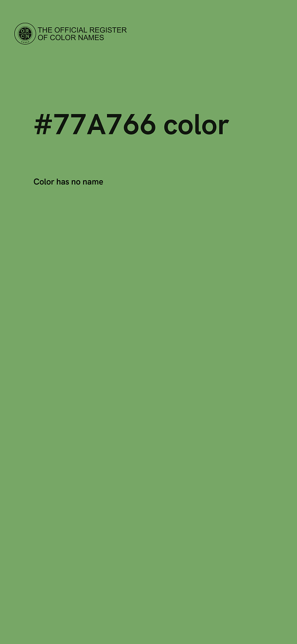 #77A766 color image