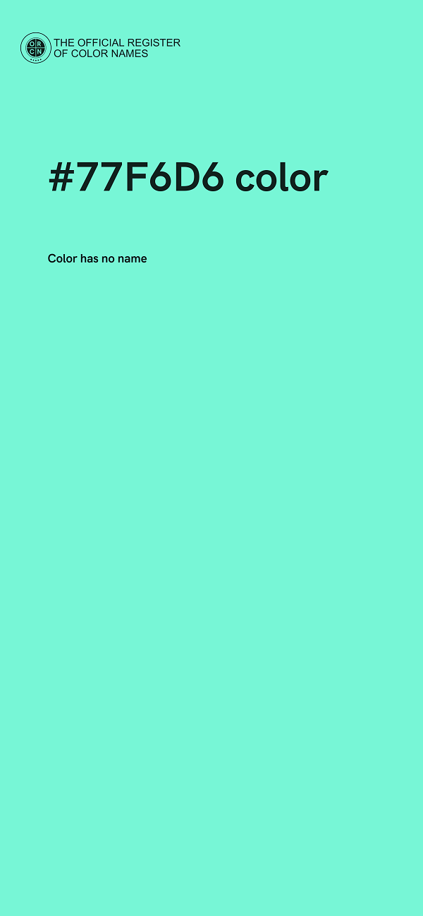 #77F6D6 color image