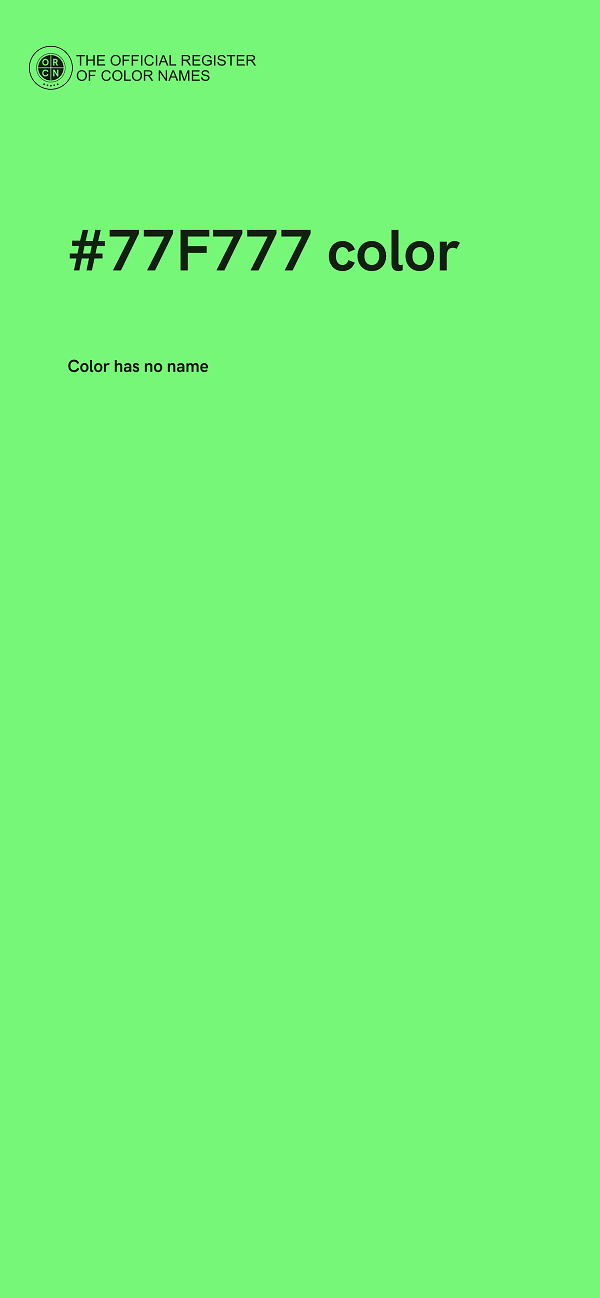 #77F777 color image