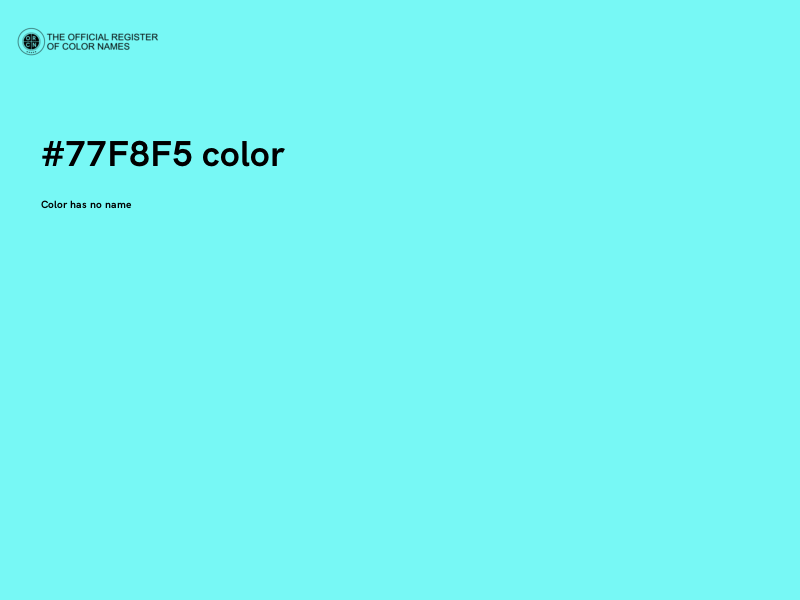 #77F8F5 color image
