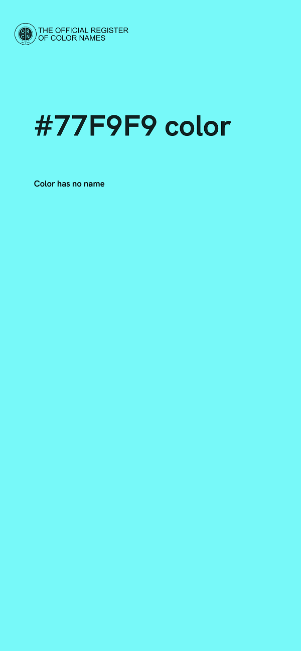 #77F9F9 color image