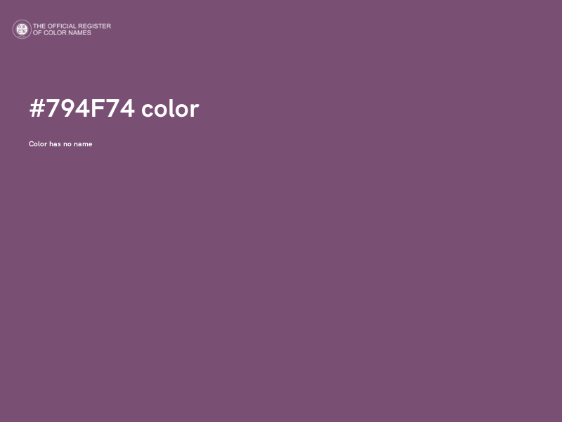#794F74 color image