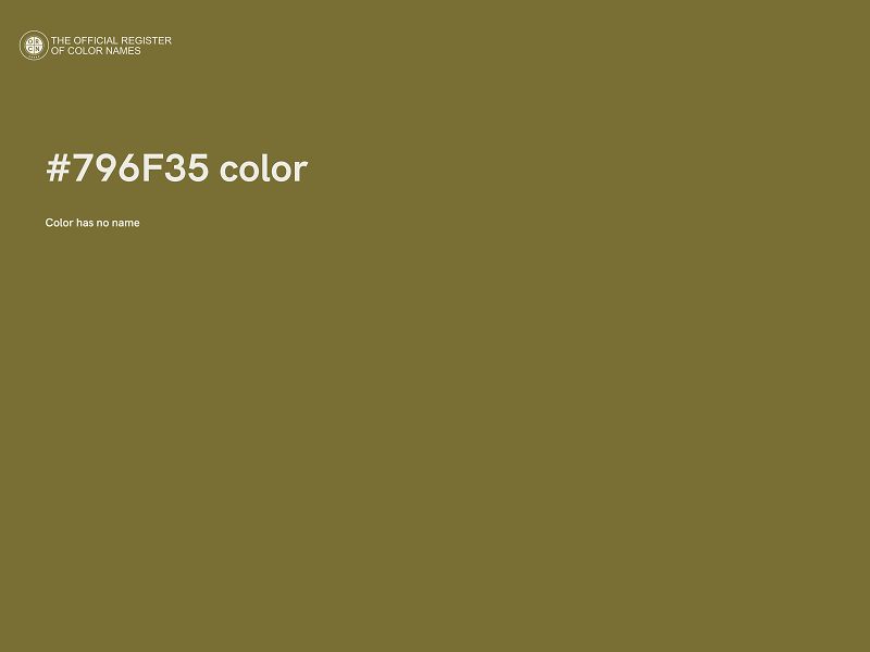 #796F35 color image