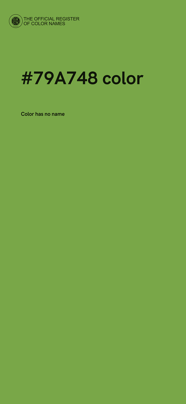 #79A748 color image