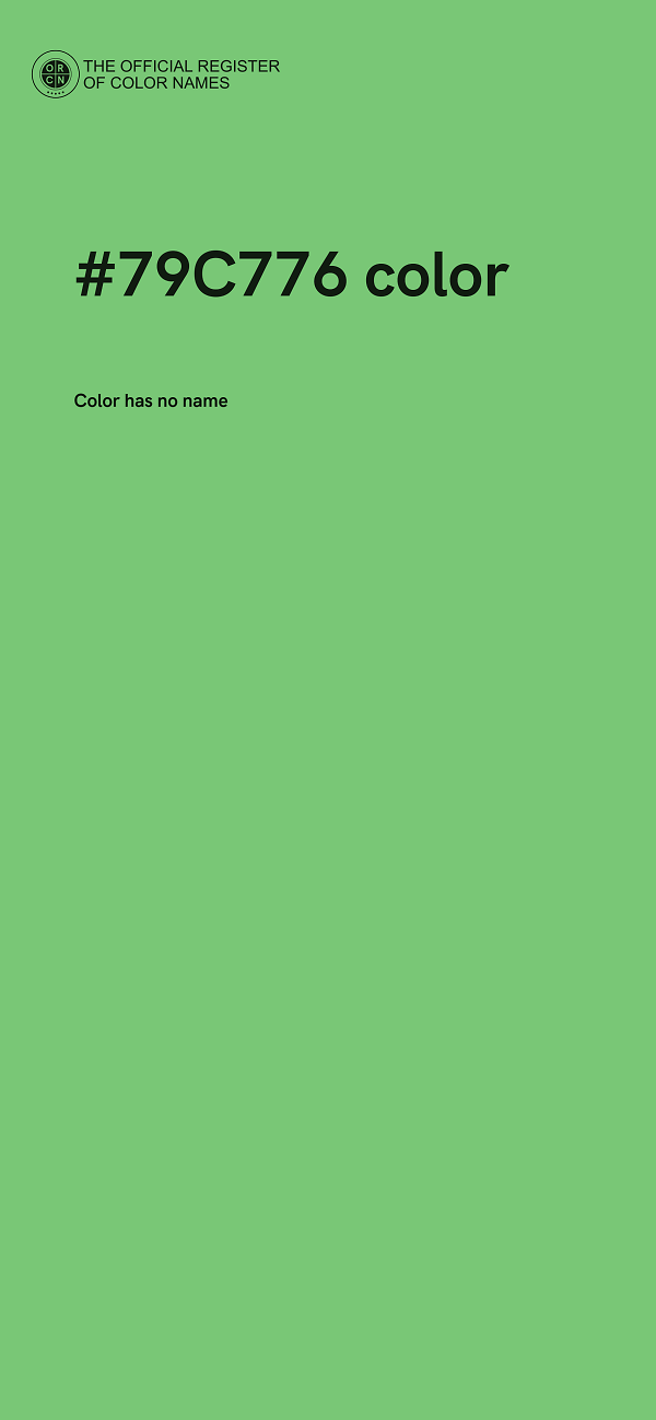 #79C776 color image
