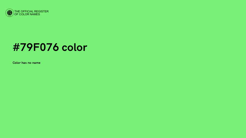 #79F076 color image