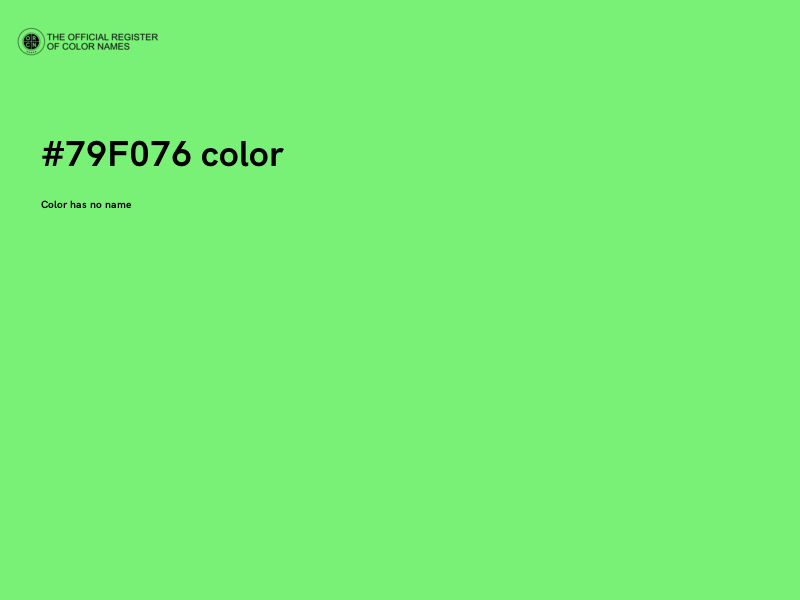 #79F076 color image