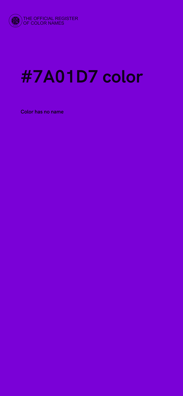 #7A01D7 color image