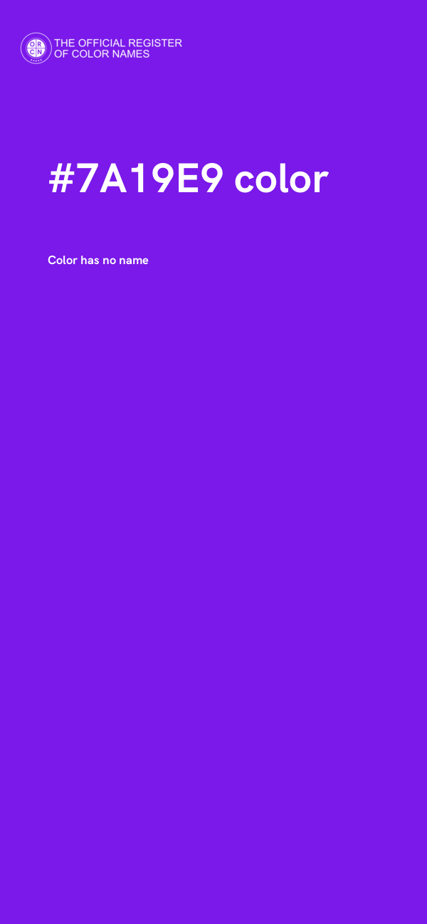 #7A19E9 color image