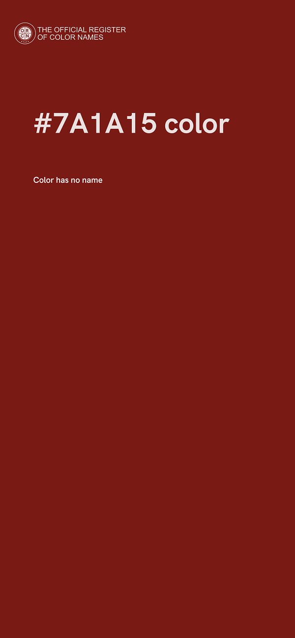 #7A1A15 color image