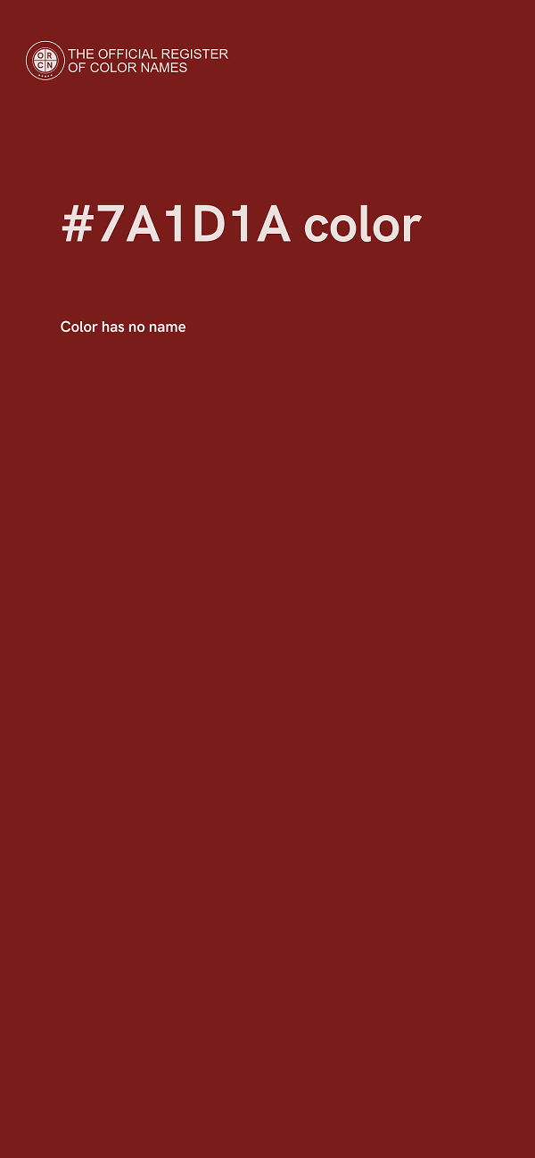 #7A1D1A color image