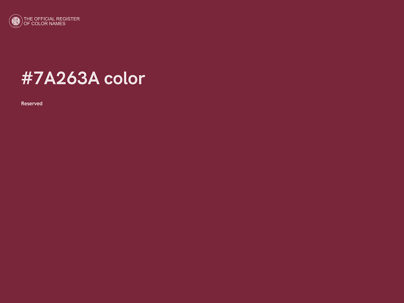 #7A263A color image