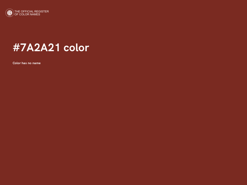 #7A2A21 color image