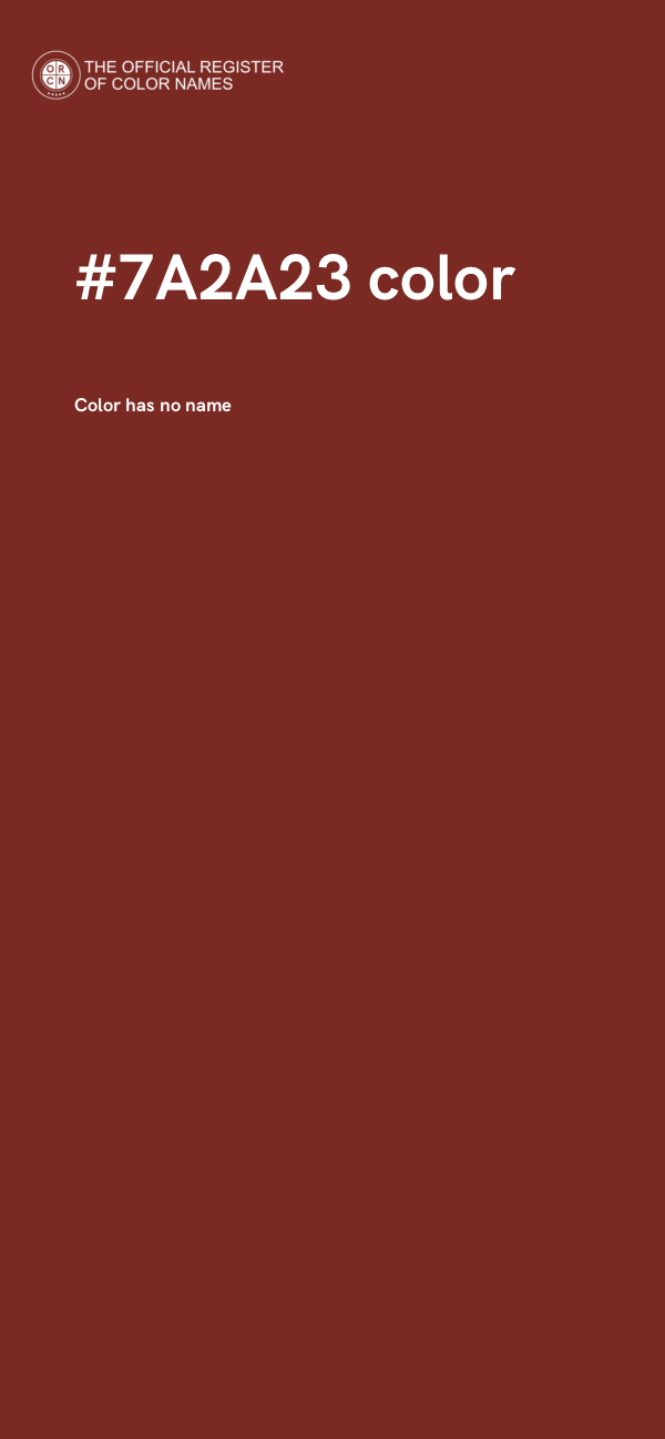 #7A2A23 color image