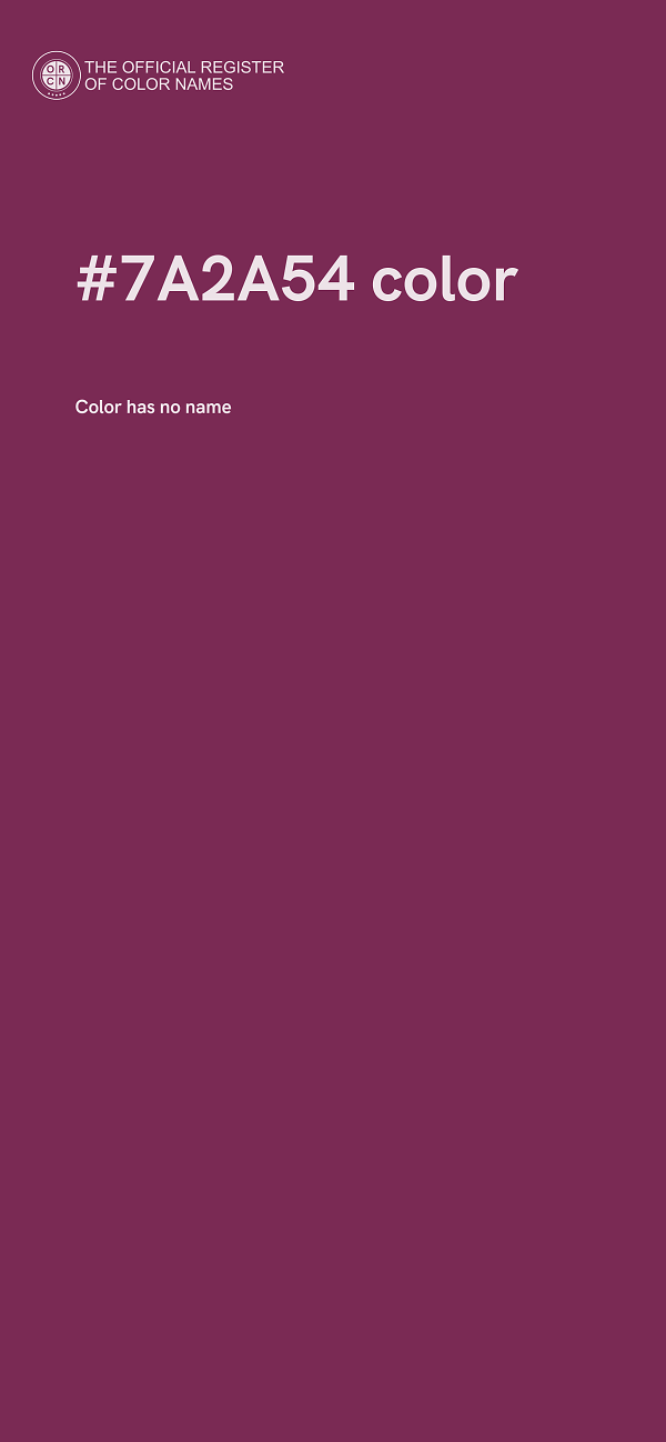 #7A2A54 color image