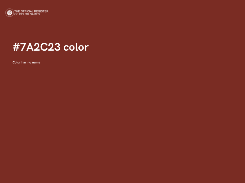 #7A2C23 color image