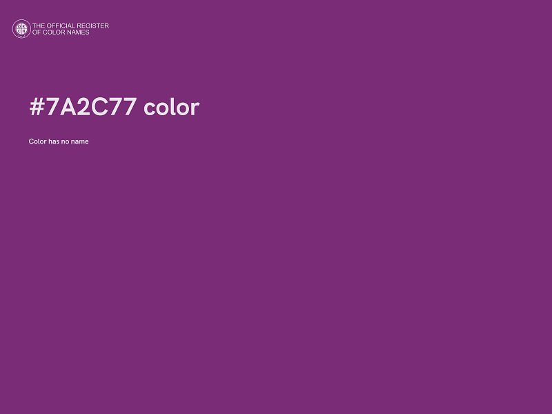 #7A2C77 color image