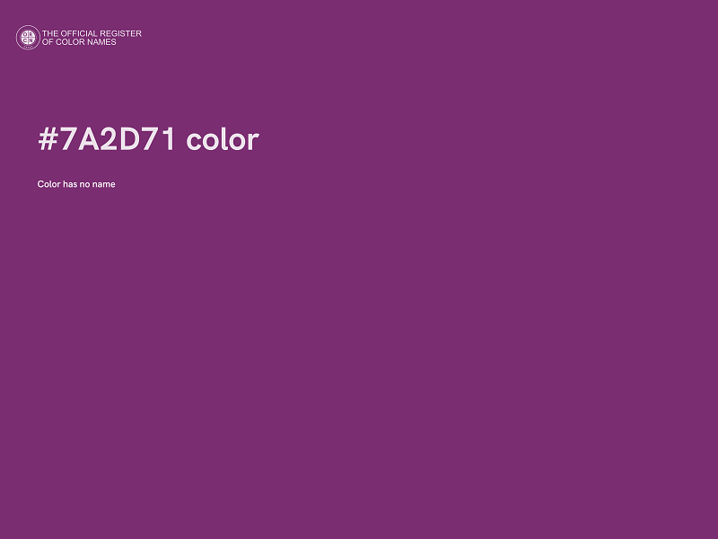 #7A2D71 color image