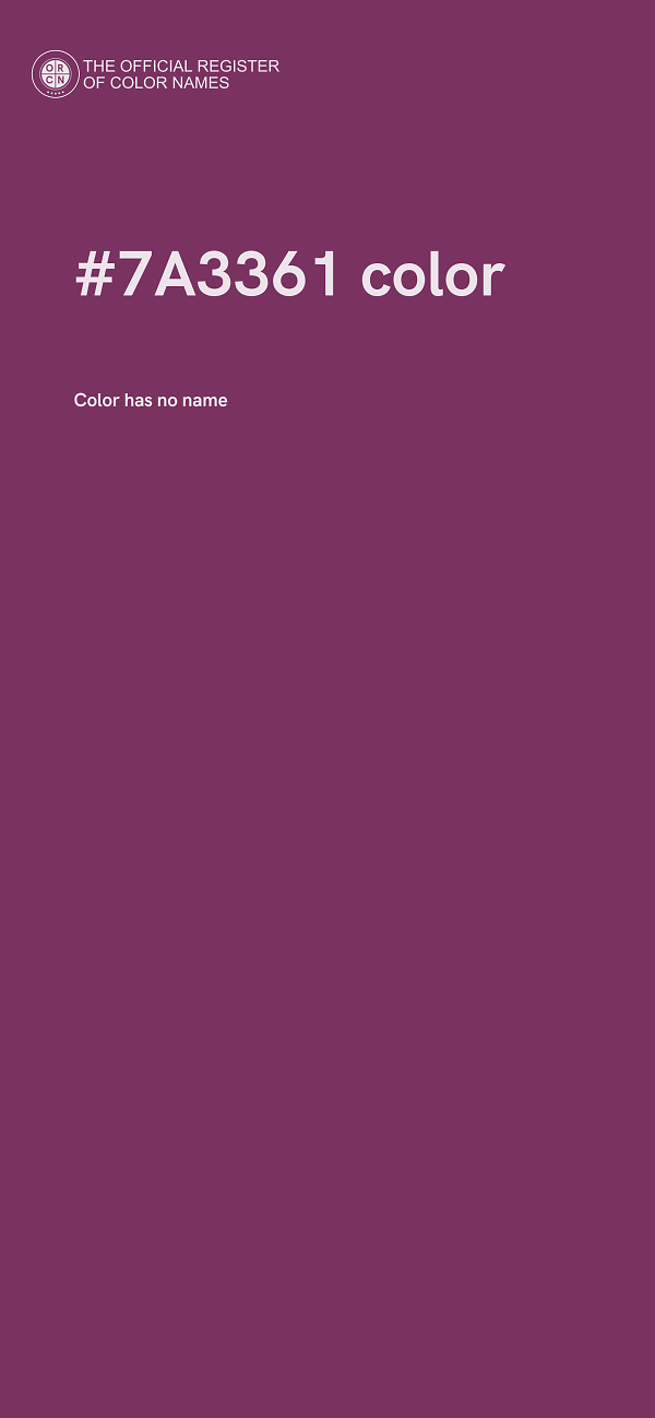 #7A3361 color image