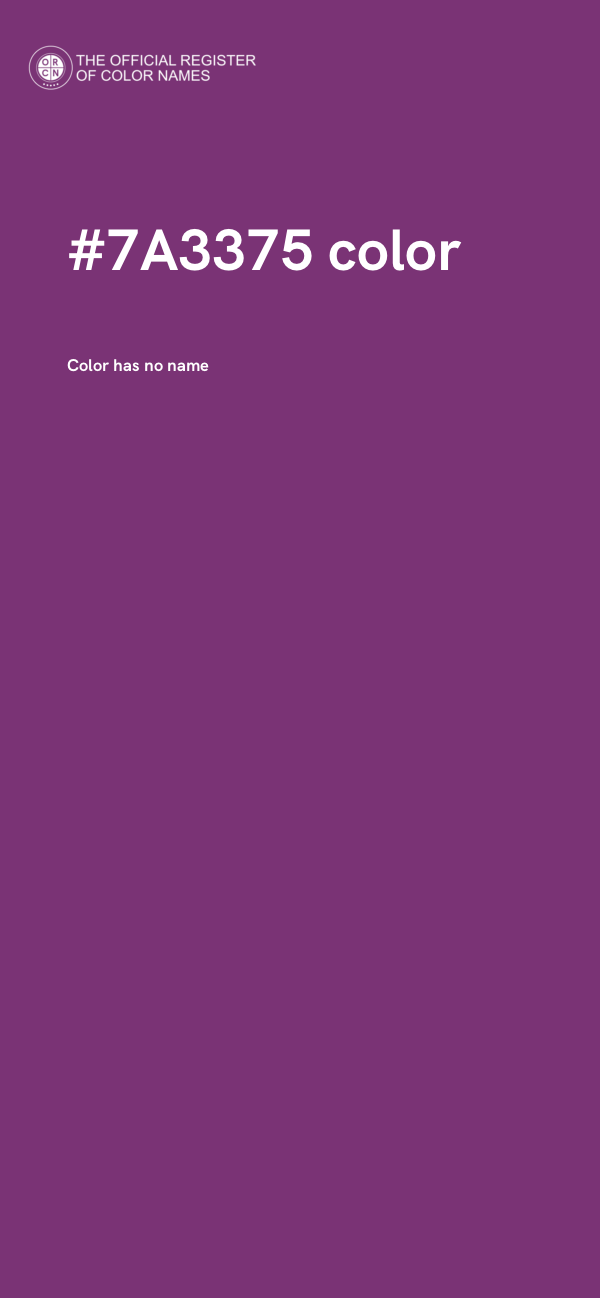 #7A3375 color image