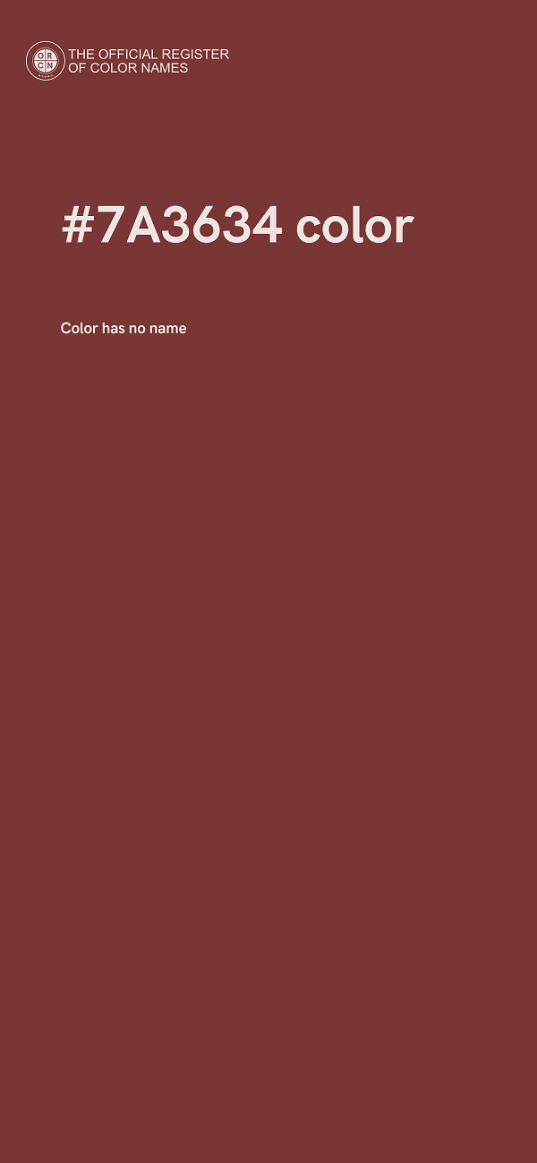 #7A3634 color image