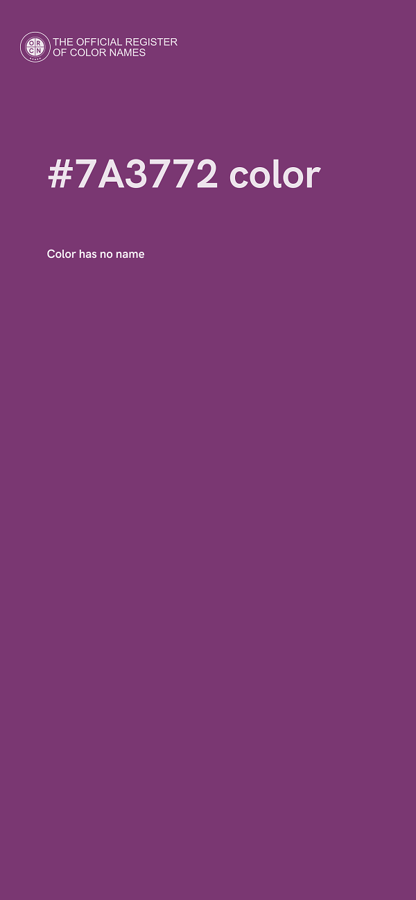 #7A3772 color image