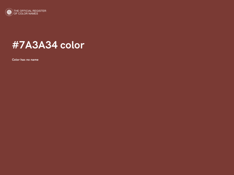 #7A3A34 color image