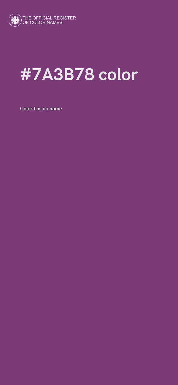 #7A3B78 color image
