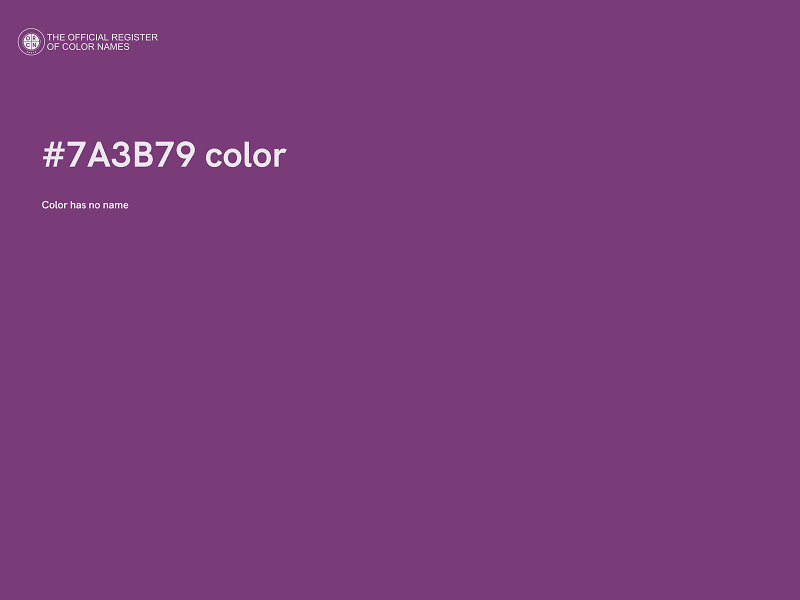 #7A3B79 color image