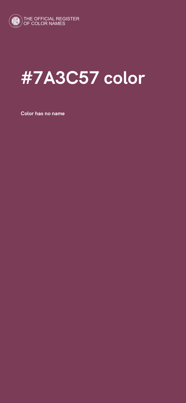 #7A3C57 color image