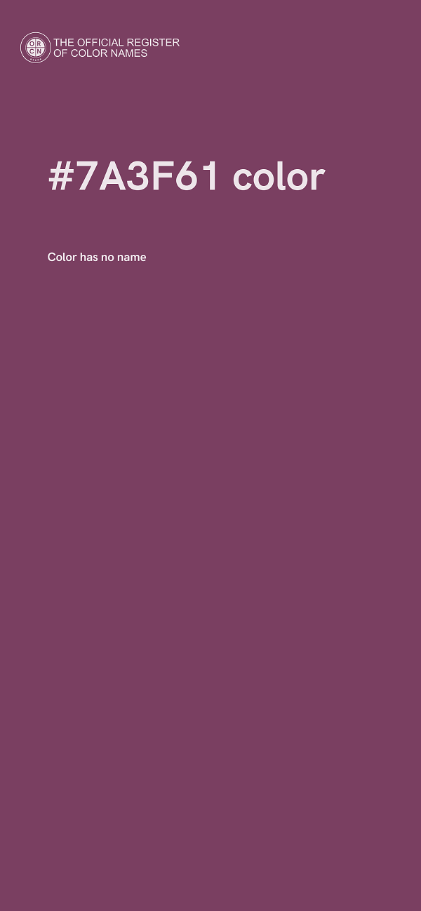 #7A3F61 color image