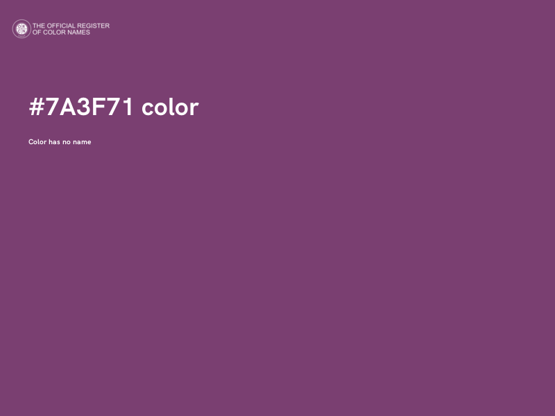 #7A3F71 color image