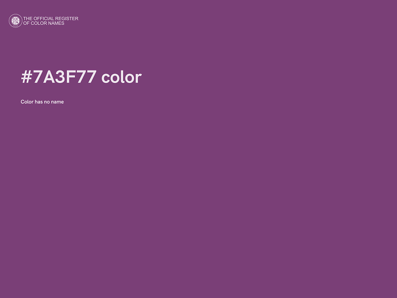 #7A3F77 color image