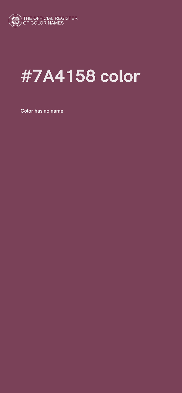 #7A4158 color image
