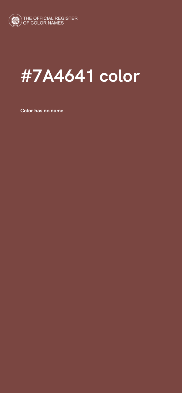 #7A4641 color image