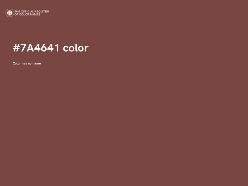 #7A4641 color image