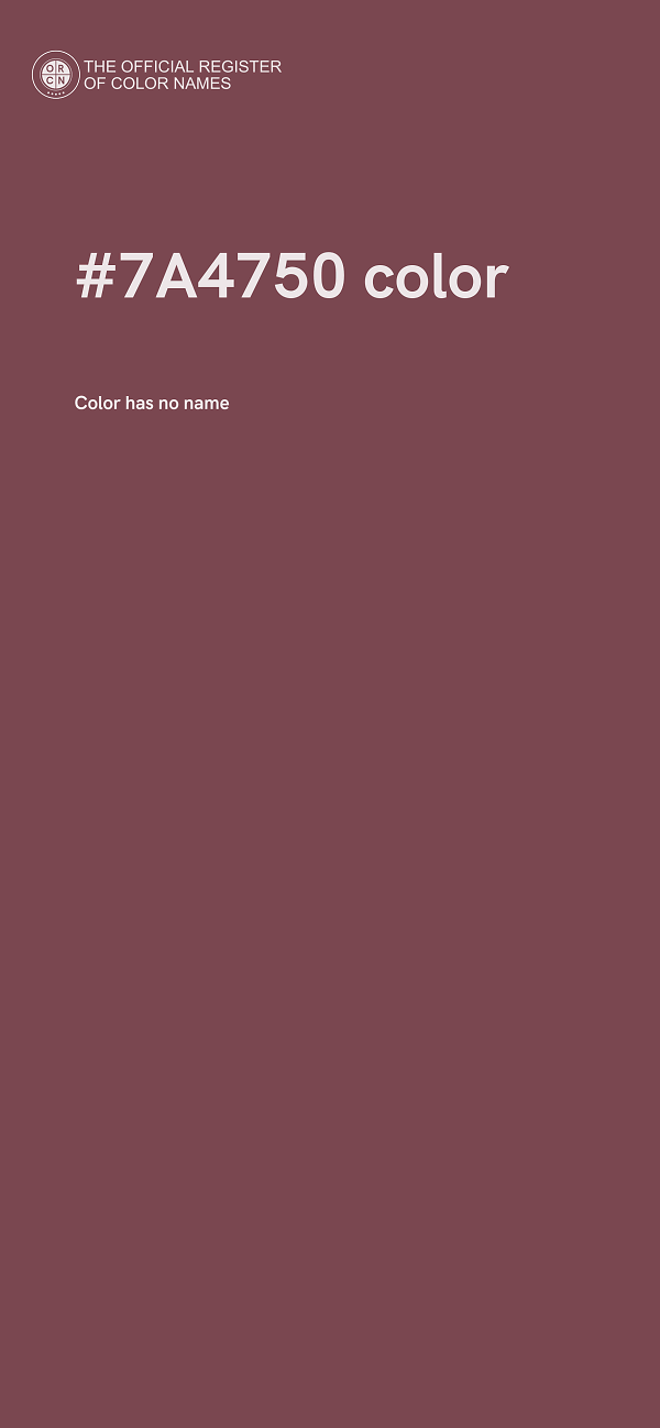 #7A4750 color image