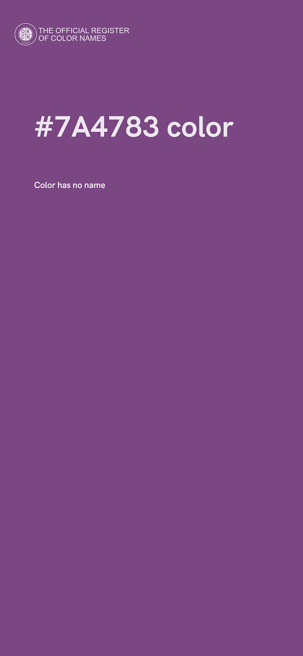 #7A4783 color image