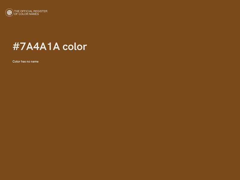 #7A4A1A color image