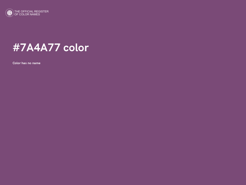 #7A4A77 color image