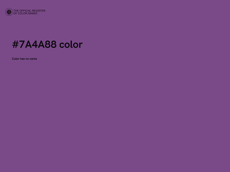 #7A4A88 color image