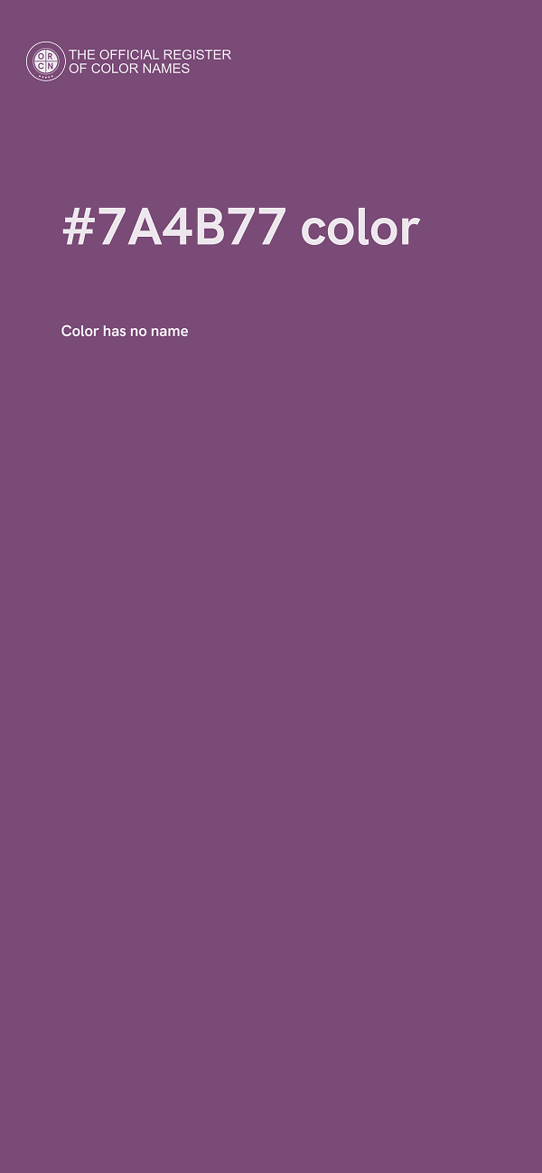 #7A4B77 color image