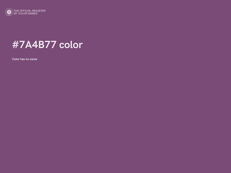 #7A4B77 color image
